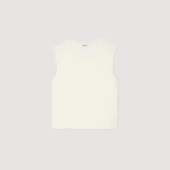T-Shirts & Polos|Pulls & Gilets*SANDRO Débardeur En Maille Fine Ecru