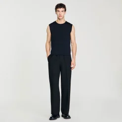 T-Shirts & Polos|Pulls & Gilets*SANDRO Débardeur En Maille Fine Noir