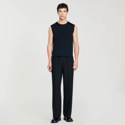 T-Shirts & Polos|Pulls & Gilets*SANDRO Débardeur En Maille Fine Noir