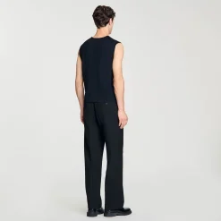 T-Shirts & Polos|Pulls & Gilets*SANDRO Débardeur En Maille Fine Noir