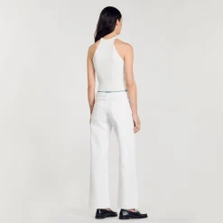 Pulls & Cardigans|Tops & Chemises*SANDRO Débardeur En Maille Orné De Perles blanc