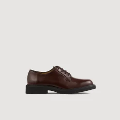 Chaussures De Ville*SANDRO Derbies En Cuir Glacé Marron Foncé