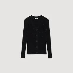Pulls & Cardigans*SANDRO Gilet à Strass Noir