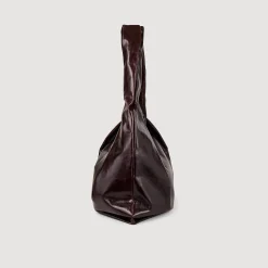 Sacs Cabas|Sacs Porté Épaule*SANDRO Grand Sac En Cuir Brillant Bordeaux