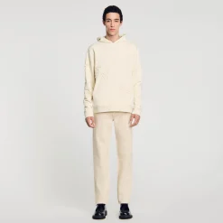 Sweats & Joggings*SANDRO Hoodie à Capuche Orné De Fleurs Ecru