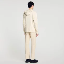 Sweats & Joggings*SANDRO Hoodie à Capuche Orné De Fleurs Ecru