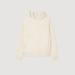 Sweats & Joggings*SANDRO Hoodie à Capuche Orné De Fleurs Ecru