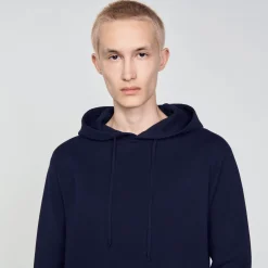 Sweats & Joggings|Pulls & Gilets*SANDRO Hoodie En Maille Marine