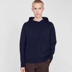 Sweats & Joggings|Pulls & Gilets*SANDRO Hoodie En Maille Marine