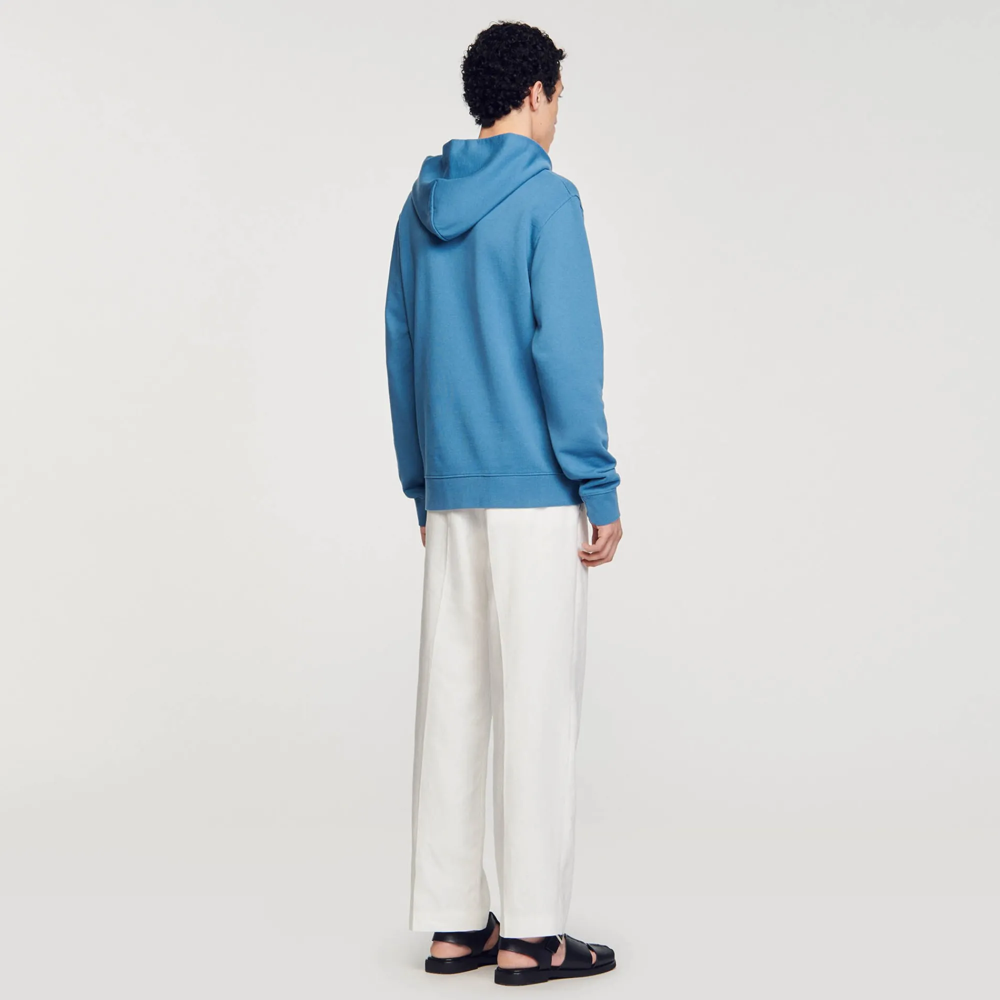 Sweats & Joggings*SANDRO Hoodie Fleur En Coton Bleu Gris