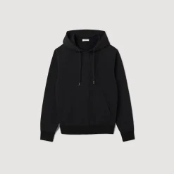 Sweats & Joggings|Pulls & Cardigans*SANDRO Hoodie Homme Brodé En Coton Biologique Noir