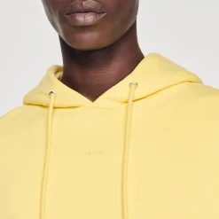 Sweats & Joggings|Pulls & Cardigans*SANDRO Hoodie Homme Brodé En Coton Biologique Jaune citron