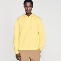 Sweats & Joggings|Pulls & Cardigans*SANDRO Hoodie Homme Brodé En Coton Biologique Jaune citron