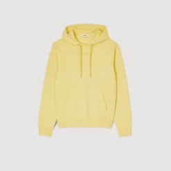 Sweats & Joggings|Pulls & Cardigans*SANDRO Hoodie Homme Brodé En Coton Biologique Jaune citron