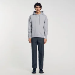Sweats & Joggings*SANDRO Hoodie Homme Brodé En Coton Biologique gris chiné
