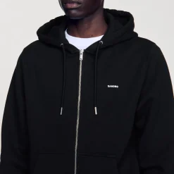 Sweats & Joggings*SANDRO Hoodie Molletonné à Capuche Noir