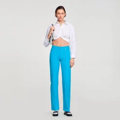 Pantalons & Jeans*SANDRO Jean à Plis Turquoise