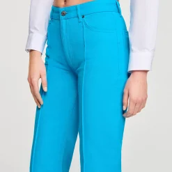 Pantalons & Jeans*SANDRO Jean à Plis Turquoise