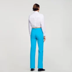 Pantalons & Jeans*SANDRO Jean à Plis Turquoise