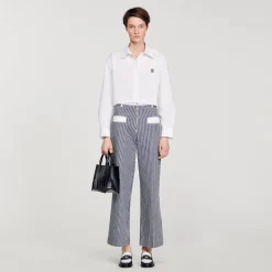 Pantalons & Jeans*SANDRO Jean à Rayures Bleu / Blanc