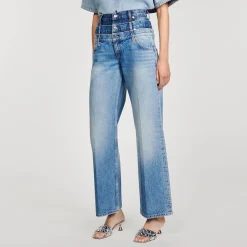Pantalons & Jeans*SANDRO Jean à Triple Ceinture Bleu jean