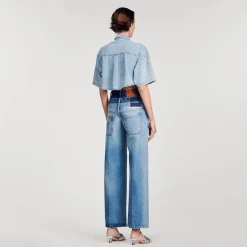 Pantalons & Jeans*SANDRO Jean à Triple Ceinture Bleu jean