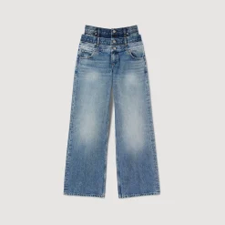 Pantalons & Jeans*SANDRO Jean à Triple Ceinture Bleu jean