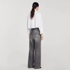 Pantalons & Jeans*SANDRO Jean Délavé évasé Gris
