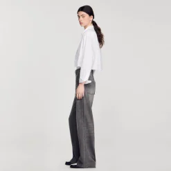 Pantalons & Jeans*SANDRO Jean Délavé évasé Gris