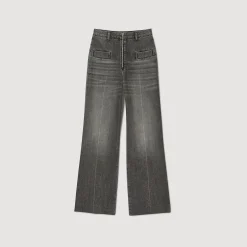 Pantalons & Jeans*SANDRO Jean Délavé évasé Gris