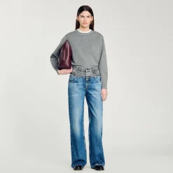 Pantalons & Jeans*SANDRO Jean Double Ceinture Bleu jean