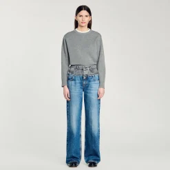 Pantalons & Jeans*SANDRO Jean Double Ceinture Bleu jean