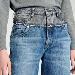 Pantalons & Jeans*SANDRO Jean Double Ceinture Bleu jean