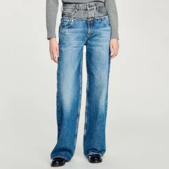 Pantalons & Jeans*SANDRO Jean Double Ceinture Bleu jean