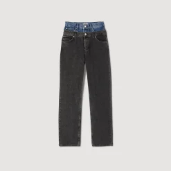 Pantalons & Jeans*SANDRO Jean Double Ceinture Bicolore Gris