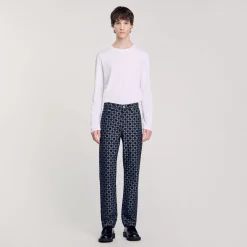 Jeans*SANDRO Jean Droit Square Cross Marine