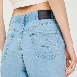 Pantalons & Jeans*SANDRO Jean Droit Taille Basse Bleu jean