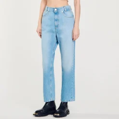 Pantalons & Jeans*SANDRO Jean Droit Taille Basse Bleu jean