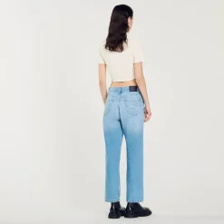 Pantalons & Jeans*SANDRO Jean Droit Taille Basse Bleu jean