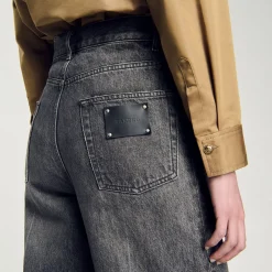 Pantalons & Jeans*SANDRO Jean Droit Taille Basse Gris