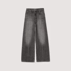 Pantalons & Jeans*SANDRO Jean Droit Taille Basse Gris