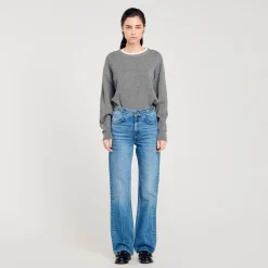 Pantalons & Jeans*SANDRO Jean Détail Gourmettes Bleu jean