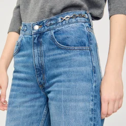 Pantalons & Jeans*SANDRO Jean Détail Gourmettes Bleu jean