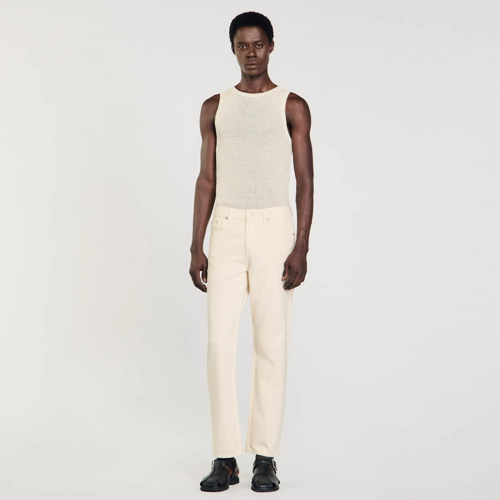 Jeans*SANDRO Jean En Coton Ecru
