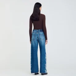 Pantalons & Jeans*SANDRO Jean Flare Flammes Bleu jean clair
