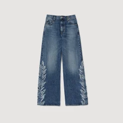 Pantalons & Jeans*SANDRO Jean Flare Flammes Bleu jean clair