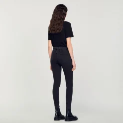 Pantalons & Jeans*SANDRO Jean Slim Taille Normale Noir