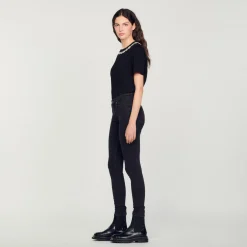 Pantalons & Jeans*SANDRO Jean Slim Taille Normale Noir