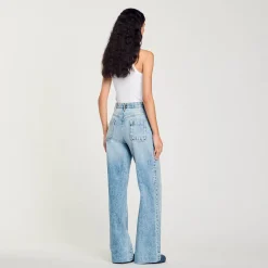 Pantalons & Jeans*SANDRO Jean Taille Haute Bleu jean clair