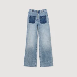 Pantalons & Jeans*SANDRO Jean Taille Haute Bleu jean clair